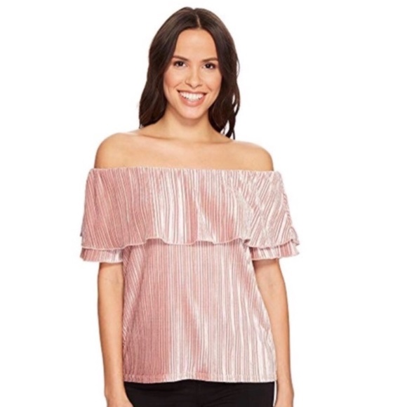 🎉CCO Anthro pleated off shoulder velvet blouse - Picture 6 of 6